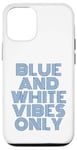 Coque pour iPhone 13 Blue And White Vibes Only High School Football Team