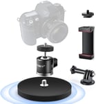 Support De Caméra Magnétique 88Mm, Mini Rotule Têtes De Trépied Pivotantes À 360° Avec Fixation Caméra D'Action Et Support Téléphone, Compatible Avec Gopro Webcam Lumière Led