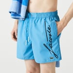 Lacoste Mens Casual Swimming Shorts in Blue material_polyester - Size Medium