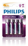 Philips Lithium Ultra Battery FR6LB4A - non-rechargeable batteries (Lithium, Cylindrical, AA)