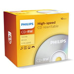 PHILIPS 10 x CD-RW - 700 MB (80 Min) 4X - 12x - Speichermedium