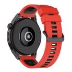 Garmin Vivoactive 4 / Galaxy Watch 46mm - Silikon armband 22mm Röd/Svart