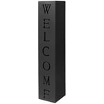 Helloshop26 - Colonne pour plantes design décoration jardin noire motif welcome plantes