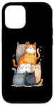 Coque pour iPhone 12/12 Pro Tour de chat mignonne à empiler pour un amoureux des chats