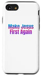 Coque pour iPhone SE (2020) / 7 / 8 Bleu rose Make Jesus First Again