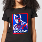 Avengers Endgame Captain America Poster Women's T-Shirt - Black - XXL - Noir