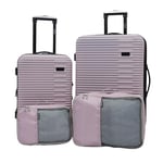 kensie Women's Hillsboro 4 Piece Luggage & Travel Bags Set, Burnished Lilac, Hillsboro 4 Piece Luggage & Travel Bags Set