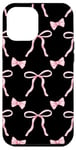 Coque pour iPhone 12 Pro Max Pink Coquette Ribbon Seamless Pattern