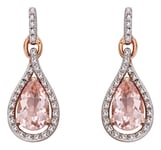 Elements Gold GE2272P 9k Rose Gold Morganite And Diamond Jewellery