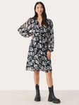 Part Two Fionia Floral Chiffon Dress, Dark Navy