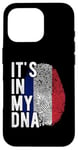 Coque pour iPhone 16 Pro Funny it's in my DNA Drapeau de la France Empreinte digitale