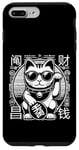 Coque pour iPhone 7 Plus/8 Plus Maneki Neko avec lunettes de soleil, richesse, argent, prospérité, succès