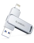 BLANBOK+ MFI Certified Memory Stick 256G USB Flash Drive for iPhone USB Stick USB Memory Sticks Photo Stick for iPhone/iPad/Android/PC