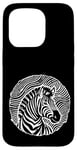 Coque pour iPhone 15 Pro Zèbre Noir Blanc Savane Animaux Afrique Motif Zèbre