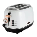 Tower Bottega Stainless Steel 2 Slice Toaster in White & Rose Gold T20016W