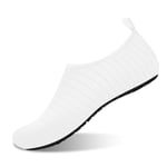 Steppli Water Shoes Weitsuit Non Slip Breathable Aqua Wet Socks Yoga Quick-Dry Beach Lightweight Swim Pool Sea Surf Shoes for Men Women White EU40/41=UK6.5/7