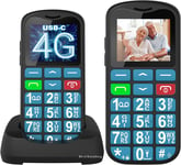 Tosaju Senior Mobile Phone 4G Big Button Mobile Phone for Elderly Simple Basic