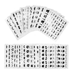 24st ark nagelstickers mustasch nageldekoration, nail stickers Svart