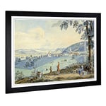 Big Box Art Framed Print of Johann Ludwig Aberli Painting Design | Wall Art Picture | Home Decor for Kitchen, Living, Dining Room, Bedroom, Hallway, Office, Black, A2 / 24.5x18 Inch / 62x45cm