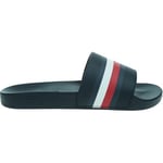 Tommy Hilfiger Men’s Pool Slides with Tommy Branding, Black (Black), 6,5