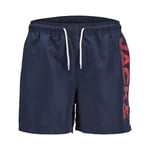 Jack & Jones Swim Shorts Mens Regular Fit Beach Wear Quick Dry - Navy - Size 2XL