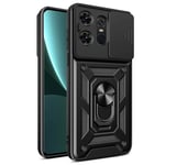 Case for Motorola Moto Edge 50 Pro Phone Camera Cover Magnetic Ring Stand Black