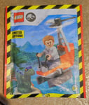 POLYBAG LEGO FIGURINE JURASSIC WORLD FOIL 122403 OWEN ET HELICOPTER + RAPTOR