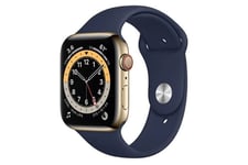 Watch Series 6 GPS + Cellular Boîtier en Acier Inoxydable Gold de 40 mm avec Bracelet Sport Bleu Reconditionne par APPLE- Très bon état