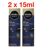 NIVEA MEN Anti-Age Hyaluron Eye Cream 2 x 15ml for deep wrinkles, eye bags