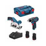 BOSCH Kit 12V B12GSRGKS2bat3a-40 (GSR 12V-15 + GKS 12V-26 + 2 x 3,0 Ah + GAL12V-40 + L-Boxx 136)