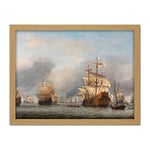 Artery8 The Capture Of The Royal Prince Battle At Sea Artwork Framed Wall Art Print 18X24 Inch