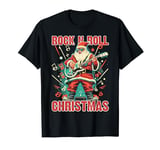 Rock N Roll Christmas Santa Playing Guitar T-Shirt