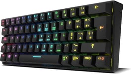 Clavier Gaming KLUSTER -NXKLSTRSP- Clavier mécanique sans Pavé Numérique, RGB, Bluetooth 5.0, USB, format 60%, Compatible avec Windows, Android, IOS et MAC, Layout Spagnol, Noir