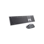 Dell KM7321W Premier Multi-Device Wireless Keyboard and Mouse, UK (QWERTY), 2.4GHz, Bluetooth 5.0, 128-bit AES Encryption, 4000 dpi, Compatible with Windows, Mac, Linux, Chrome and Android, (Grey)