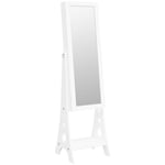 Vidaxl - Armoire à bijoux miroir avec lumières led sur pied blanc Blanc