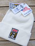 Genuine VANS Made In USA Light Cream Logo BEANIE Cuff Toque Hat UNISEX V112