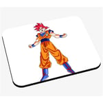 Tapis de souris Dragon ball super son goku super saiyan dieu rouge s'énerve