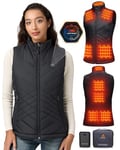 GOTOBI Gilet Chauffant Femme avec Batterie Incluse 7.4V 16000mAh, 9 Zones de Chauffage, 4 en 1 Interrupteur Intelligent avec Design d'extinction des Lumières, Veste Chauffante pour Plein Air