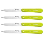 Set 4 couteaux office lames lisses inox 10 cm coloris pomme Opinel