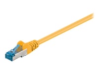 Goobay - Koblingskabel - Rj-45 (Hann) Til Rj-45 (Hann) - 25 Cm - Sftp, Pimf - Cat 6A - Halogenfri, Formstøpt, Uten Hindringer - Gul