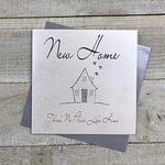 White Cotton Cards Carte Faite à la Main Inscription « New Home There’s No Place Like Home »