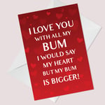 Rude Valentines Day Card For Him Joke Card For Boyfriend Husband Wife Card