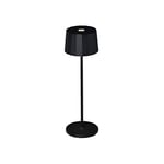 Konstsmide Rechargeable Battery Operated Cordless Table Lamp Touch Control Dimmer and Selectable Colour Warm White USB Charging Dock Included, Aluminium, 2.2 W, Black