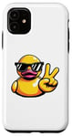 Coque pour iPhone 11 Canard en caoutchouc jaune rétro cool dans les années 70 80 Funny Duck