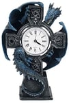 Nemesis Now B3602J7 Horloge Draco Anne Stokes 17,8 cm, résine, Bleu, Taille Unique