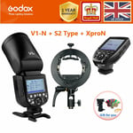 Godox V1N TTL HSS Round Head Speedlite Flash + Xpro-N Trigger + S2-type Bracket