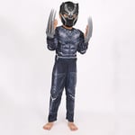 Barnkostym Black Panther Pojk Superhjälte Jumpsuit Barn Halloween Rollspel Mask/Vargklo Props Wakanda Forever XS(90-100cm)