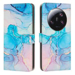 Yhteensopiva Xiaomi 13 Ultra Case Colorful Marble Design Pu-nahkaisen läppäkuoren kanssa, jossa on 3 korttipaikkaa