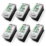 6x Ink 3+3 XL XXL Replaces Canon CL51 PG50 CL-51 PG-50 PG50 CL51 PG-50