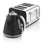 Swan Official Liverpool FC Retro Jug Kettle and 4 Slice Retro Toaster Set Black